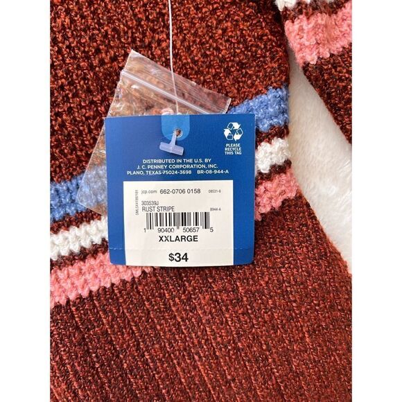 NWT Arizona Juniors Womens Turtleneck Long Sleeve Striped Pullover Sweater - Picture 7 of 12